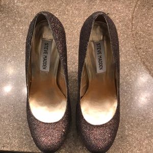 Steve Madden platform glitter heels